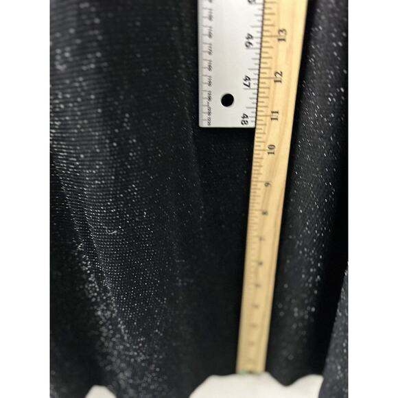 VTG Alex Evenings Cowl Neck Maxi Dress Womens 12 Black Metallic Gown Y2K Gothic - Picture 6 of 9